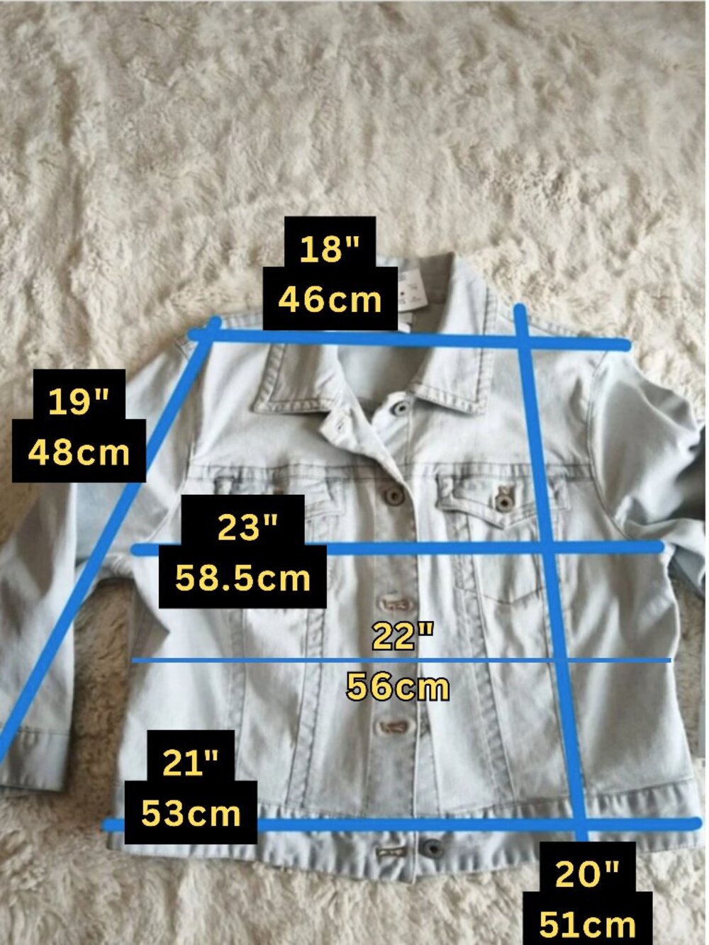 Chico's Platinum Light Wash Denim Jacket - Size 3 (Fits XL / 16) - Picture 12 of 13